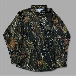 Men’s Mossy Oak Break-Up Camouflage Hunting Outdoors Flannel Shirt. Size XL.